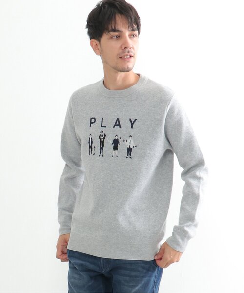 ikka(イッカ)の「【洗濯機で洗える】Wジャガードニット-PLAY(ニット/セーター・メンズ・グレー/ネイビー・S/L/M/XL)」の9枚目の写真