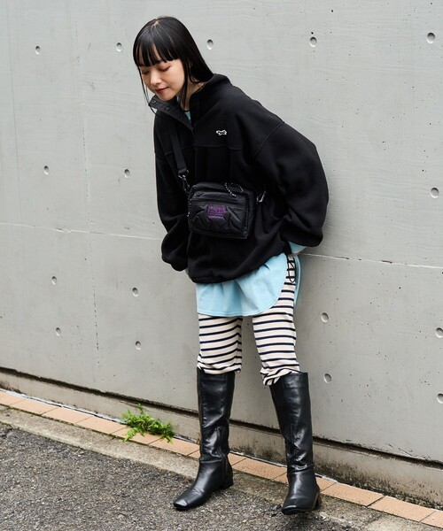 FREAK'S STORE（フリークスストア）の「TOWN CRAFT× FREAK'S STORE/タウンクラフト　別注 フリースアノラックプルオーバー（スウェット・レディース・グリーン/ブラック/オフホワイト/レッド・ﾌﾘ-）」の18枚目の写真