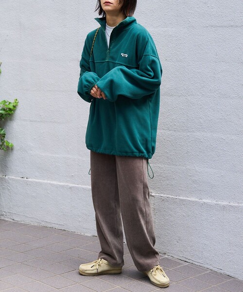 FREAK'S STORE（フリークスストア）の「TOWN CRAFT× FREAK'S STORE/タウンクラフト　別注 フリースアノラックプルオーバー（スウェット・レディース・グリーン/ブラック/オフホワイト/レッド・ﾌﾘ-）」の22枚目の写真