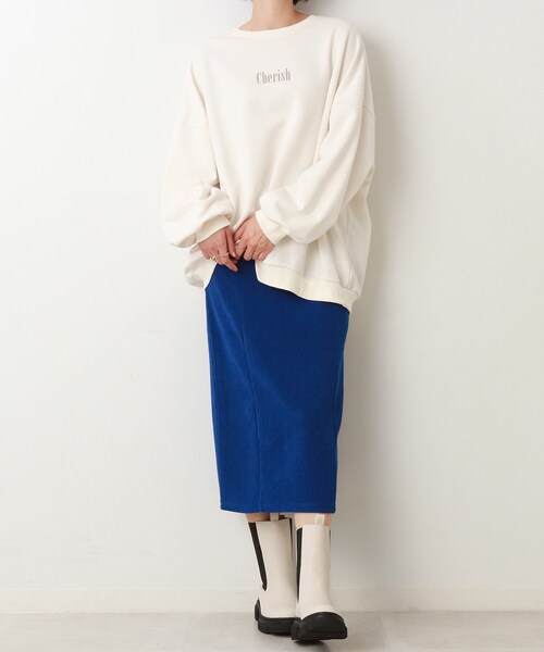 Cutie Blonde（キューティーブロンド）の「◆スリット入りナロースカート（スカート・レディース・ダークブラウン/ブルー・02/03）」の2枚目の写真