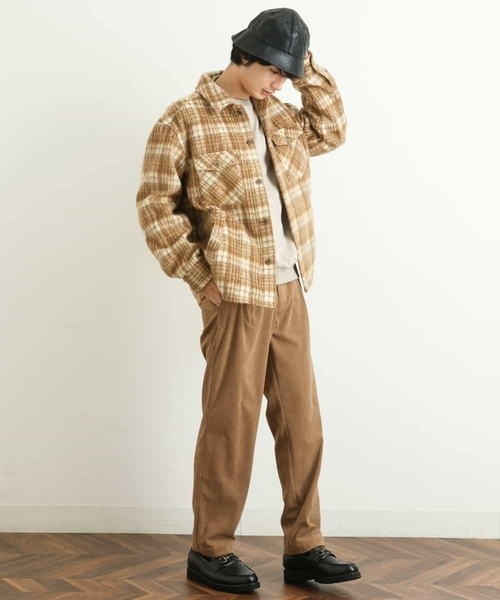 a.v.v（アーヴェヴェ）の「シャギーチェックCPOジャケット（その他アウター・メンズ・ベージュ/ブラック・48/46）」の7枚目の写真