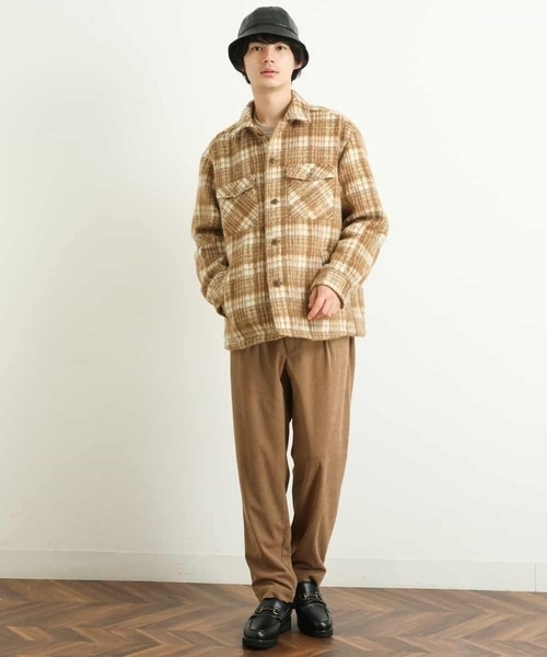 a.v.v（アーヴェヴェ）の「シャギーチェックCPOジャケット（その他アウター・メンズ・ベージュ/ブラック・48/46）」の8枚目の写真