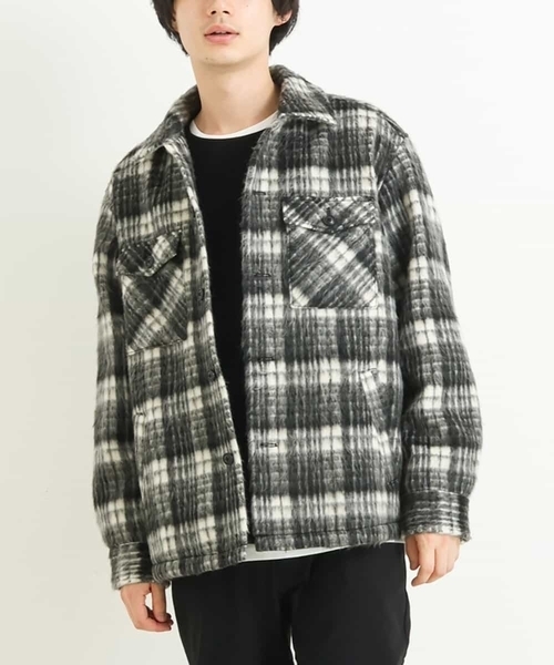 a.v.v（アーヴェヴェ）の「シャギーチェックCPOジャケット（その他アウター・メンズ・ベージュ/ブラック・48/46）」の10枚目の写真