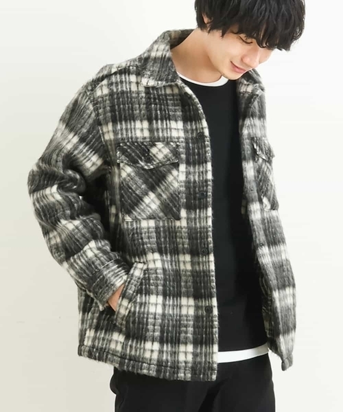 a.v.v（アーヴェヴェ）の「シャギーチェックCPOジャケット（その他アウター・メンズ・ベージュ/ブラック・48/46）」の11枚目の写真