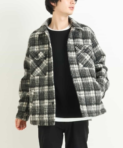 a.v.v（アーヴェヴェ）の「シャギーチェックCPOジャケット（その他アウター・メンズ・ベージュ/ブラック・48/46）」の12枚目の写真