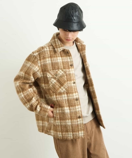 a.v.v（アーヴェヴェ）の「シャギーチェックCPOジャケット（その他アウター・メンズ・ベージュ/ブラック・48/46）」の14枚目の写真