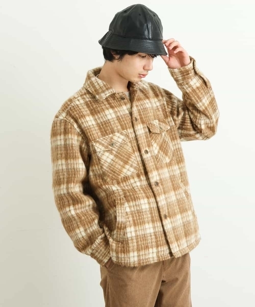 a.v.v（アーヴェヴェ）の「シャギーチェックCPOジャケット（その他アウター・メンズ・ベージュ/ブラック・48/46）」の15枚目の写真
