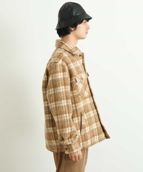 a.v.v（アーヴェヴェ）の「シャギーチェックCPOジャケット（その他アウター・メンズ・ベージュ/ブラック・48/46）」の16枚目の写真