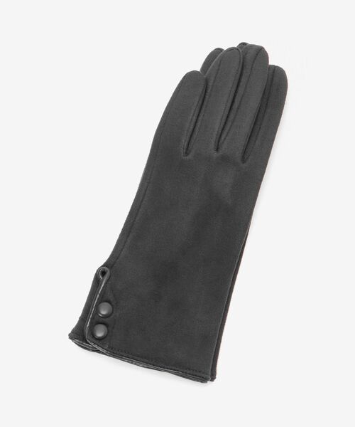 le.coeur blanc（ルクールブラン）の「SERGIO DE ROSA ボタンツキグローブ（手袋・レディース・ブラック/グレー・FREE）」の2枚目の写真