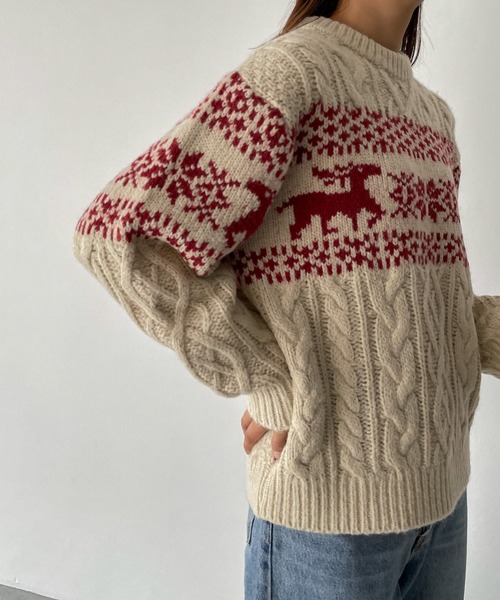 ケーブルニット vintage CANAL JEAN（キャナルジーン）の「smileyranna ノルディックケーブル