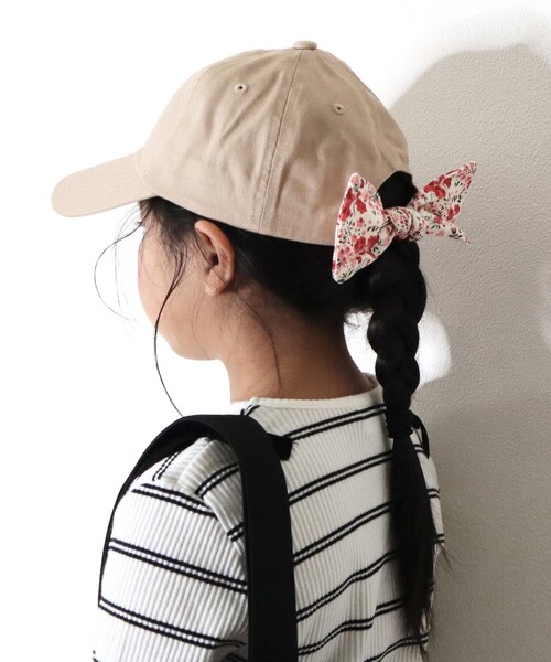 SHOO・LA・RUE（シューラルー）の「◆ツイルバック柄リボンCAP（キャップ・キッズ・ライトパープル/ベージュ・99）」の3枚目の写真