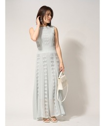 FRAY I.D レース編み ウエストリブドレス ロングワンピース FRAY I.D