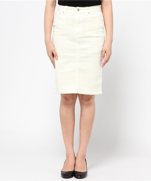 Spick & Span（スピックアンドスパン）の「ツイルストレッチナカシロ タイトスカート。（スカート・レディース・ホワイト/イエロー/サックスブルー・40/36/38）」の4枚目の写真