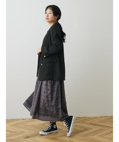 CRAFT STANDARD BOUTIQUE（クラフトスタンダードブティック）の「パネル柄ウエスト切り替えボリュームワンピース　◆（ワンピース・レディース・ダークグレー/ライトベージュ/チャコールグレー/ブルー・FREE）」の22枚目の写真