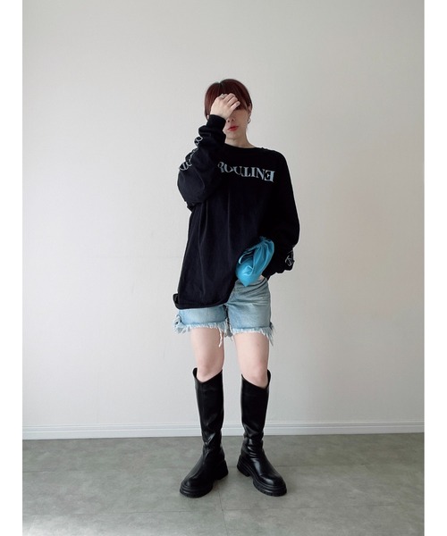 ブラックデニムショートパンツ　 dominic fike着用似 ショートブラックデニムパンツ | レディースファッション通販