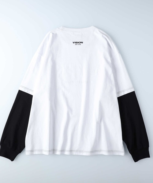 VISION STREET WEAR（ヴィジョンストリートウェア）の「【VISION STREET】フェイクレイヤードロンＴ（Tシャツ/カットソー・メンズ・ブラック/パープル/ホワイト・M/L/XL）」の13枚目の写真