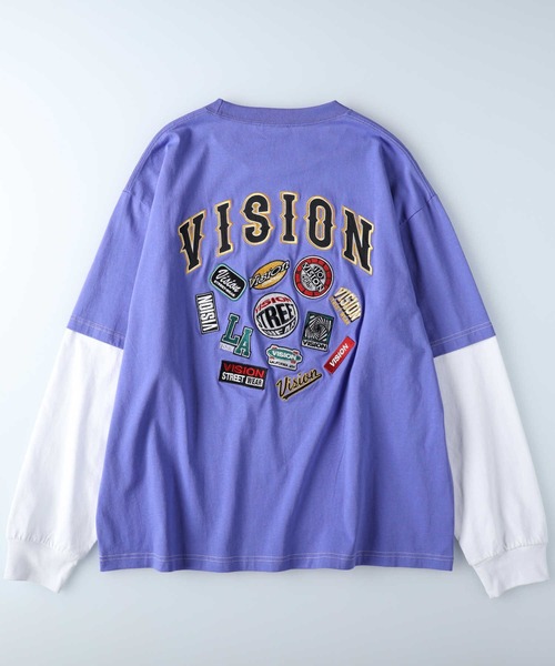 VISION STREET WEAR（ヴィジョンストリートウェア）の「【VISION STREET】フェイクレイヤードロンＴ（Tシャツ/カットソー・メンズ・ブラック/パープル/ホワイト・M/L/XL）」の16枚目の写真