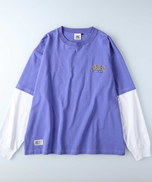 VISION STREET WEAR（ヴィジョンストリートウェア）の「【VISION STREET】フェイクレイヤードロンＴ（Tシャツ/カットソー・メンズ・ブラック/パープル/ホワイト・M/L/XL）」の17枚目の写真