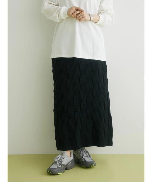 CRAFT STANDARD BOUTIQUE（クラフトスタンダードブティック）の「格子柄ニットスカート（スカート・レディース・ブラック/ブルー/イエロー・FREE）」の20枚目の写真