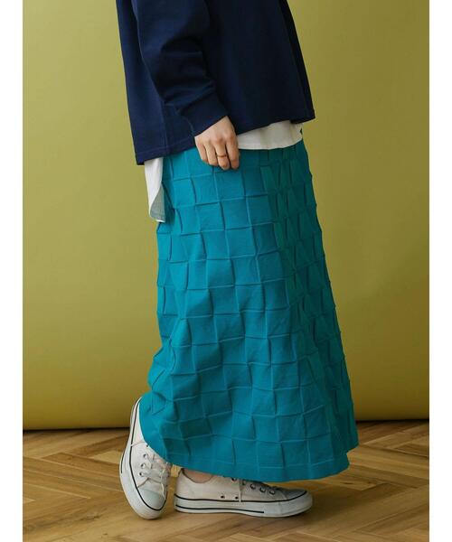 CRAFT STANDARD BOUTIQUE（クラフトスタンダードブティック）の「格子柄ニットスカート（スカート・レディース・ブラック/ブルー/イエロー・FREE）」の12枚目の写真