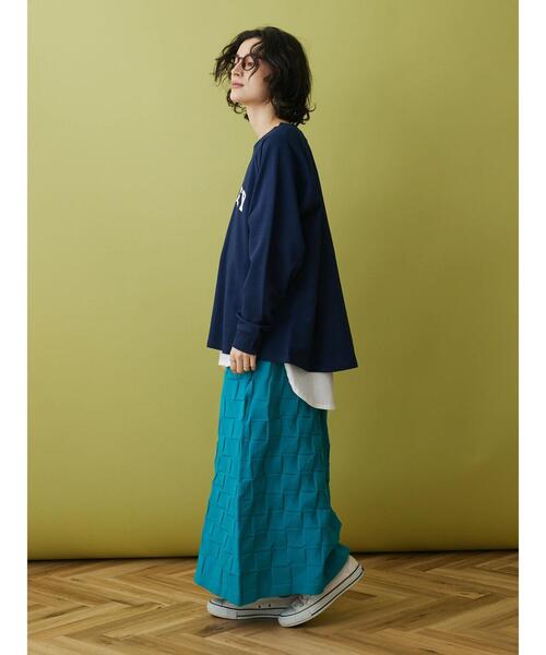 CRAFT STANDARD BOUTIQUE（クラフトスタンダードブティック）の「格子柄ニットスカート（スカート・レディース・ブラック/ブルー/イエロー・FREE）」の8枚目の写真