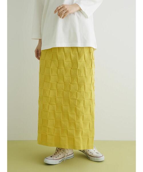 CRAFT STANDARD BOUTIQUE（クラフトスタンダードブティック）の「格子柄ニットスカート（スカート・レディース・ブラック/ブルー/イエロー・FREE）」の21枚目の写真