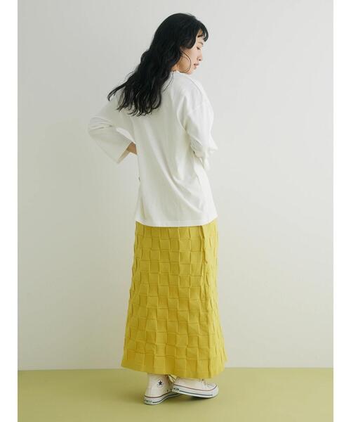 CRAFT STANDARD BOUTIQUE（クラフトスタンダードブティック）の「格子柄ニットスカート（スカート・レディース・ブラック/ブルー/イエロー・FREE）」の5枚目の写真