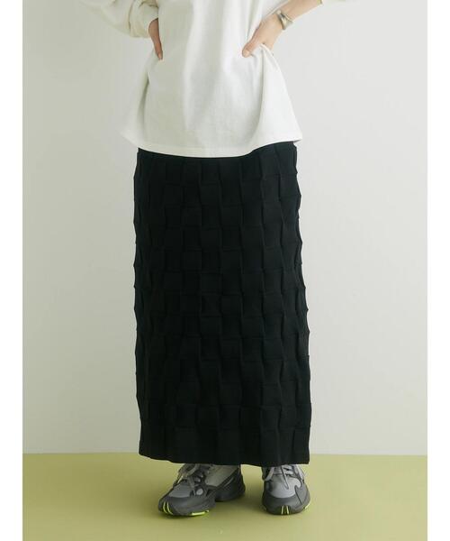 CRAFT STANDARD BOUTIQUE（クラフトスタンダードブティック）の「格子柄ニットスカート（スカート・レディース・ブラック/ブルー/イエロー・FREE）」の22枚目の写真