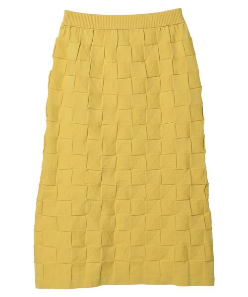 CRAFT STANDARD BOUTIQUE（クラフトスタンダードブティック）の「格子柄ニットスカート（スカート・レディース・ブラック/ブルー/イエロー・FREE）」の7枚目の写真