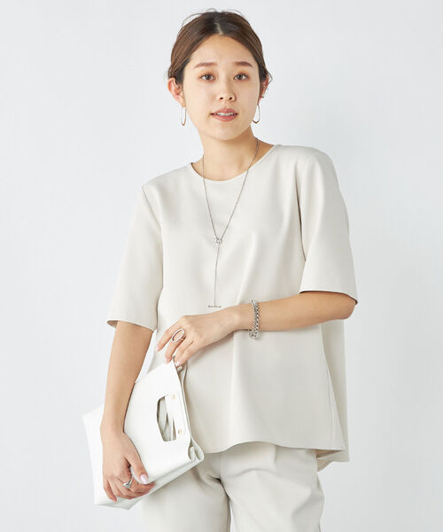 NOLLEY’S（ノーリーズ）の「◇【WEB限定】ダブルクロスバックフレアーブラウス（シャツ/ブラウス・レディース・アイボリー/ブラック・FREE）」の4枚目の写真