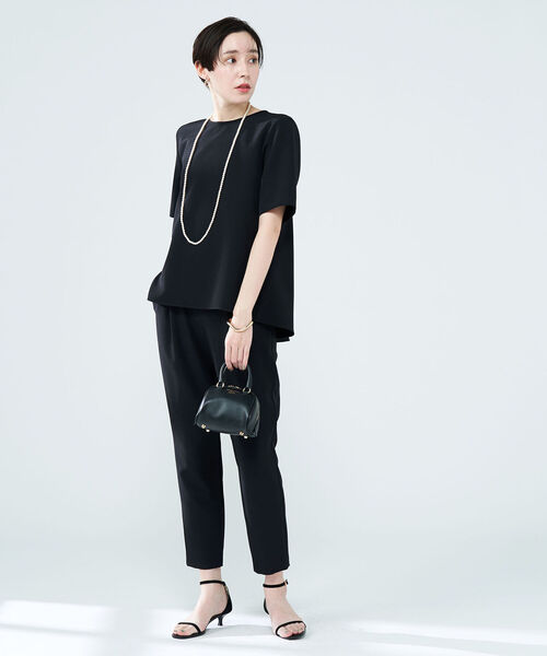 NOLLEY’S（ノーリーズ）の「◇【WEB限定】ダブルクロスバックフレアーブラウス（シャツ/ブラウス・レディース・アイボリー/ブラック・FREE）」の14枚目の写真