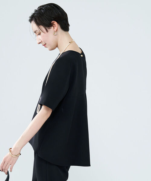 NOLLEY’S（ノーリーズ）の「◇【WEB限定】ダブルクロスバックフレアーブラウス（シャツ/ブラウス・レディース・アイボリー/ブラック・FREE）」の5枚目の写真