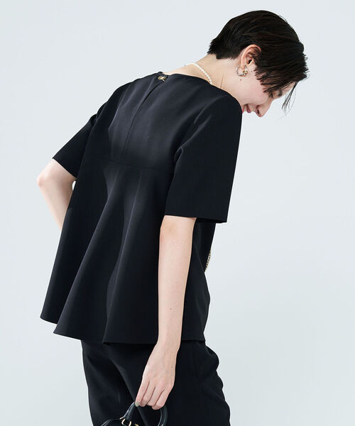 NOLLEY’S（ノーリーズ）の「◇【WEB限定】ダブルクロスバックフレアーブラウス（シャツ/ブラウス・レディース・アイボリー/ブラック・FREE）」の9枚目の写真