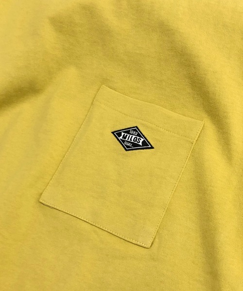 TRAP/U (トラップユー)の「ワンポイント刺繍/ポケット付き クルーネック ロングT(Tシャツ/カットソー・メンズ・ホワイト/イエロー/ブラック・M/L)」の6枚目の写真