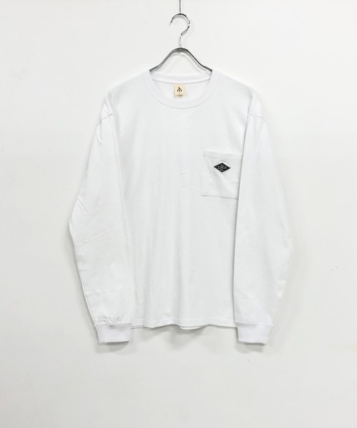 TRAP/U (トラップユー)の「ワンポイント刺繍/ポケット付き クルーネック ロングT(Tシャツ/カットソー・メンズ・ホワイト/イエロー/ブラック・M/L)」の8枚目の写真