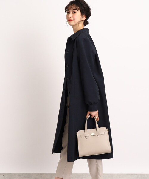 DRESKIP（ドレスキップ）の「◆大人かわいいボリューム袖【撥水】ステンカラーコート（ステンカラーコート・レディース・サンドベージュ/ネイビー/レモンイエロー・04/03/02）」の21枚目の写真