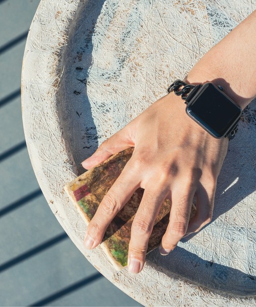 zandy(ズィーアンドワイ)の「zandy ズィー・アンド・ワイ / Apple Watch【チェーン】 アップルウォッチバンド ステンレスチェーンベルト /// chain2(デジタル腕時計・メンズ・シルバー/ブラック/ピンクゴールド/ゴールド・S/M)」の5枚目の写真