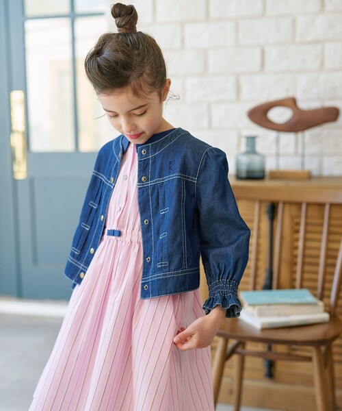 【セール】【吸水速乾】【110-140㎝】ストライプ ワンピース（ワンピース）｜組曲（クミキョク）