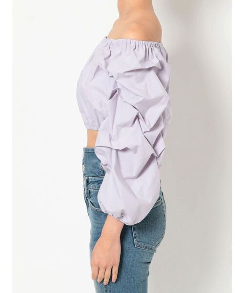 GYDA（ジェイダ）の「タックスリーブ 2WAY BL（シャツ/ブラウス・レディース・パープル/オフホワイト・FREE）」の17枚目の写真