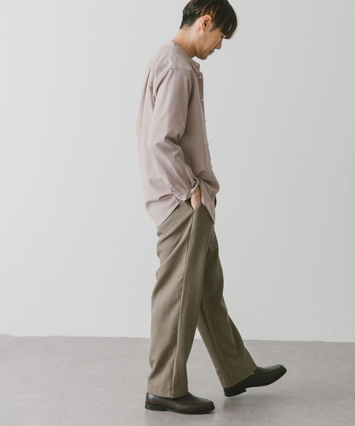 URBAN RESEARCH DOORS（アーバンリサーチドアーズ）の「『吸水速乾』セオアルファバンドカラーロングスリーブシャツ（シャツ/ブラウス・メンズ・ネイビー/ピンク/ライトグレー/グリーン・MEDIUM/LARGE/X-LARGE）」の9枚目の写真