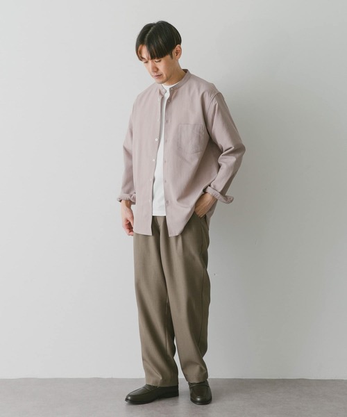 URBAN RESEARCH DOORS（アーバンリサーチドアーズ）の「『吸水速乾』セオアルファバンドカラーロングスリーブシャツ（シャツ/ブラウス・メンズ・ネイビー/ピンク/ライトグレー/グリーン・MEDIUM/LARGE/X-LARGE）」の10枚目の写真