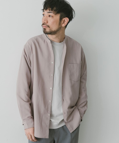 URBAN RESEARCH DOORS（アーバンリサーチドアーズ）の「『吸水速乾』セオアルファバンドカラーロングスリーブシャツ（シャツ/ブラウス・メンズ・ネイビー/ピンク/ライトグレー/グリーン・MEDIUM/LARGE/X-LARGE）」の12枚目の写真