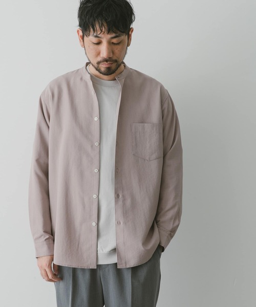 URBAN RESEARCH DOORS（アーバンリサーチドアーズ）の「『吸水速乾』セオアルファバンドカラーロングスリーブシャツ（シャツ/ブラウス・メンズ・ネイビー/ピンク/ライトグレー/グリーン・MEDIUM/LARGE/X-LARGE）」の14枚目の写真