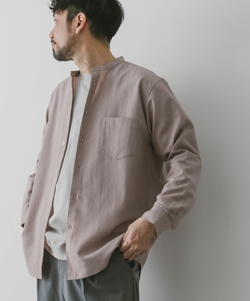 URBAN RESEARCH DOORS（アーバンリサーチドアーズ）の「『吸水速乾』セオアルファバンドカラーロングスリーブシャツ（シャツ/ブラウス・メンズ・ネイビー/ピンク/ライトグレー/グリーン・MEDIUM/LARGE/X-LARGE）」の15枚目の写真