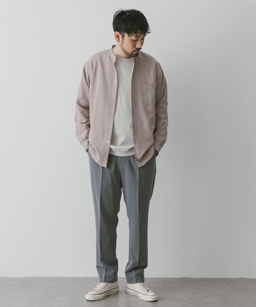 URBAN RESEARCH DOORS（アーバンリサーチドアーズ）の「『吸水速乾』セオアルファバンドカラーロングスリーブシャツ（シャツ/ブラウス・メンズ・ネイビー/ピンク/ライトグレー/グリーン・MEDIUM/LARGE/X-LARGE）」の16枚目の写真