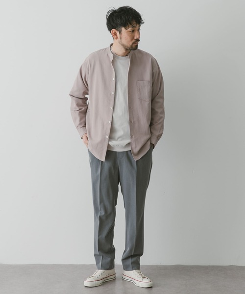 URBAN RESEARCH DOORS（アーバンリサーチドアーズ）の「『吸水速乾』セオアルファバンドカラーロングスリーブシャツ（シャツ/ブラウス・メンズ・ネイビー/ピンク/ライトグレー/グリーン・MEDIUM/LARGE/X-LARGE）」の17枚目の写真