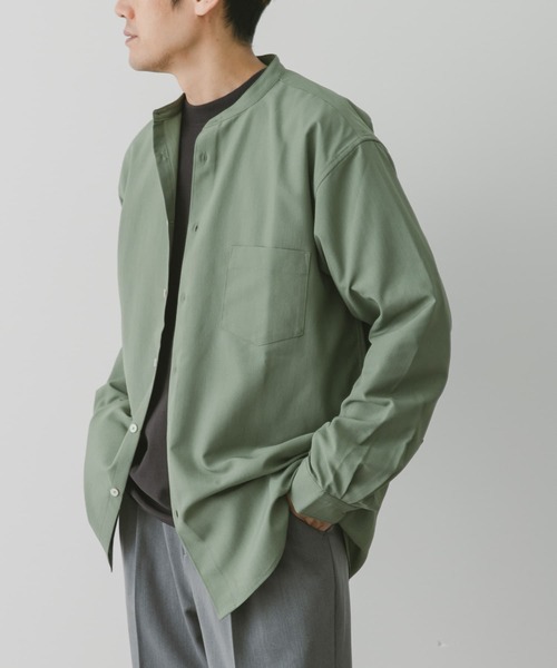 URBAN RESEARCH DOORS（アーバンリサーチドアーズ）の「『吸水速乾』セオアルファバンドカラーロングスリーブシャツ（シャツ/ブラウス・メンズ・ネイビー/ピンク/ライトグレー/グリーン・MEDIUM/LARGE/X-LARGE）」の18枚目の写真