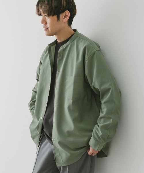 URBAN RESEARCH DOORS（アーバンリサーチドアーズ）の「『吸水速乾』セオアルファバンドカラーロングスリーブシャツ（シャツ/ブラウス・メンズ・ネイビー/ピンク/ライトグレー/グリーン・MEDIUM/LARGE/X-LARGE）」の20枚目の写真