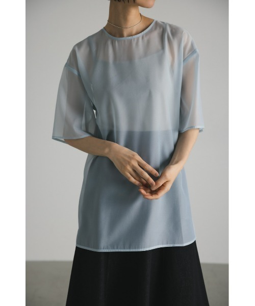 STYLEMIXER（スタイルミキサー）の「シアールーズトップ（シャツ/ブラウス・レディース・アイボリー/サックスブルー/グリーン/ブラック・FREE）」の4枚目の写真