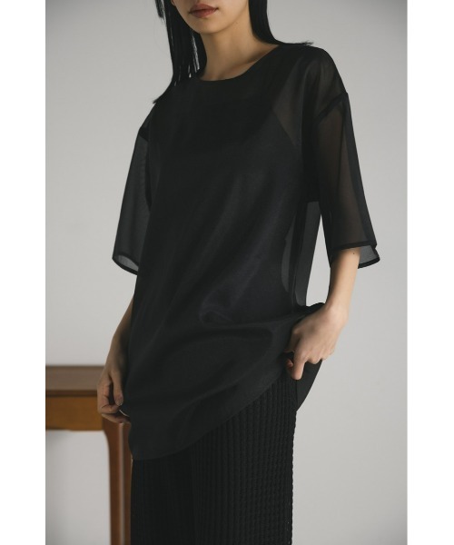 STYLEMIXER（スタイルミキサー）の「シアールーズトップ（シャツ/ブラウス・レディース・アイボリー/サックスブルー/グリーン/ブラック・FREE）」の2枚目の写真